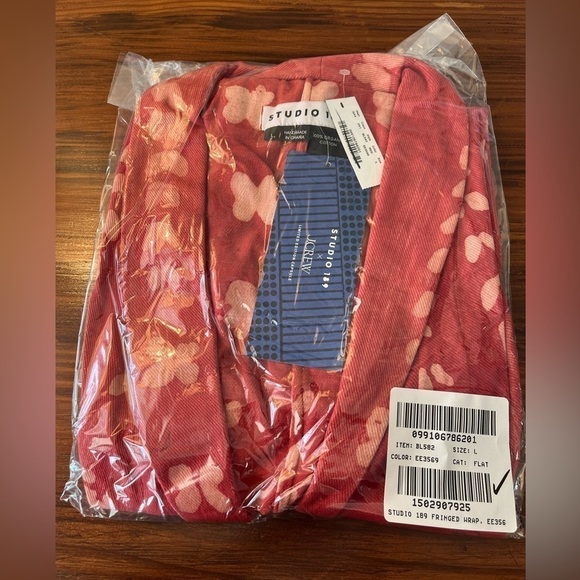 Studio 189 X J. Crew fringed wrap dress in dot BL582 Red White L - Picture 7 of 7